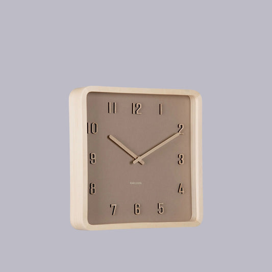 Karlsson | Nervadura Square Clock | Soft Brown