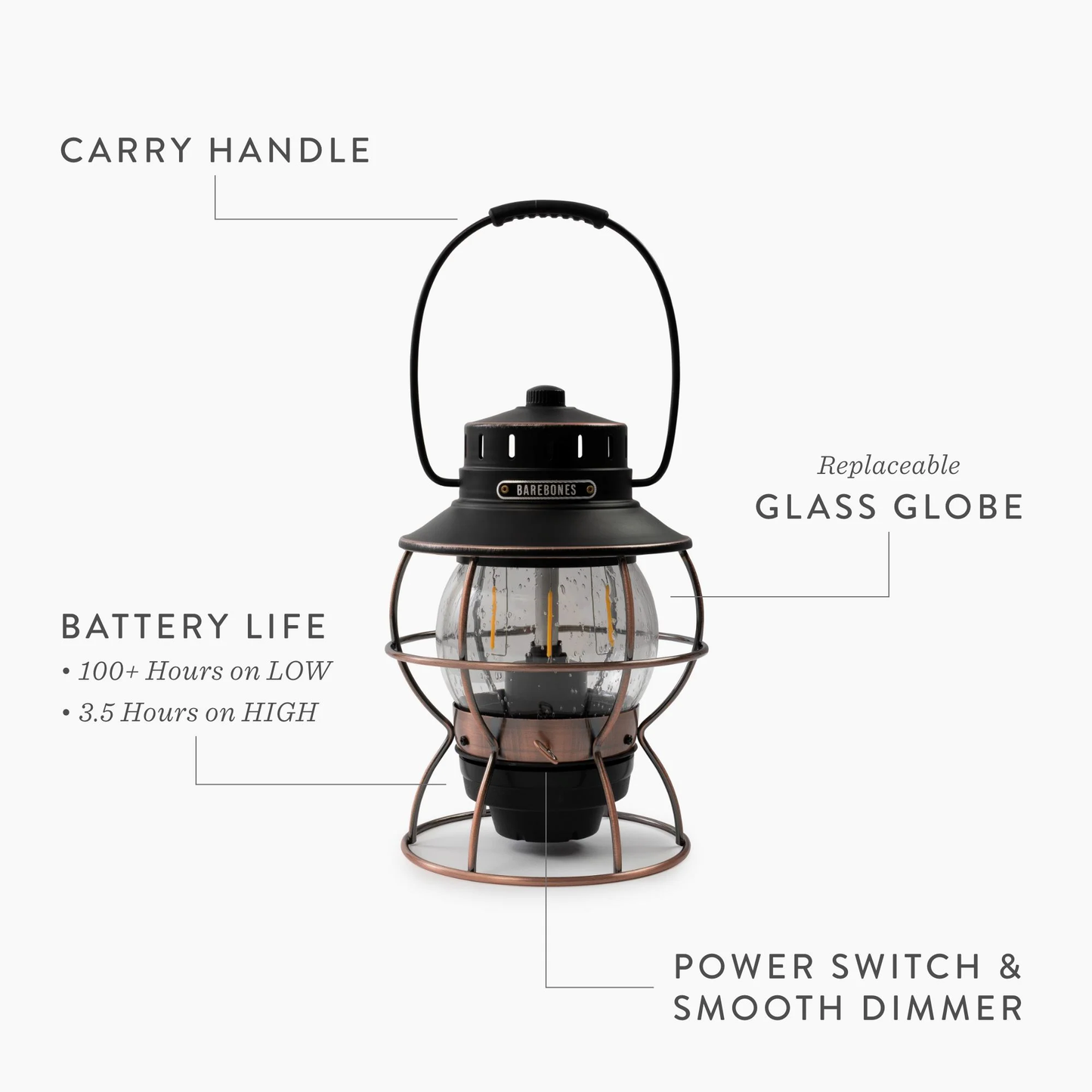 Barebones | Railroad Lantern | Bronze