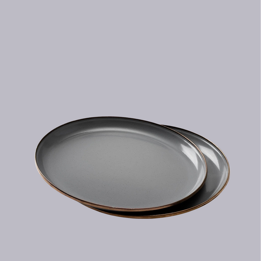 Barebones | Enamel Deep Plate | Slate Grey | Set 2