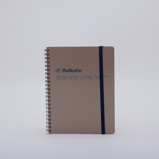 Delfonics | Rollbahn Spiral Bound Notebook | Grid | A5 |Greige