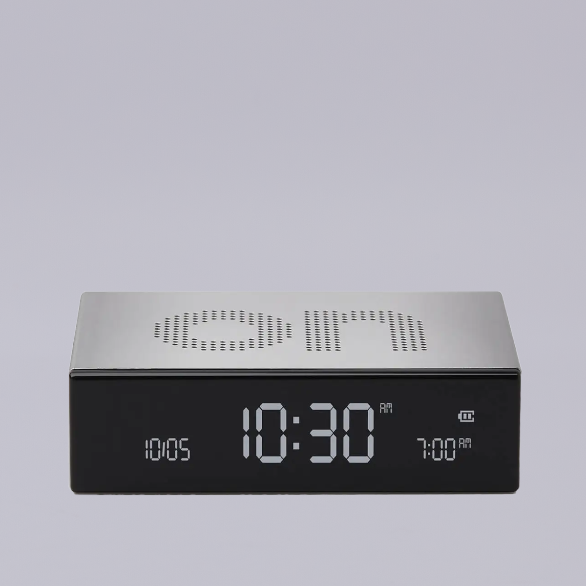 Lexon | Flip Premium | Reversible LCD Alarm Clock | Aluminium