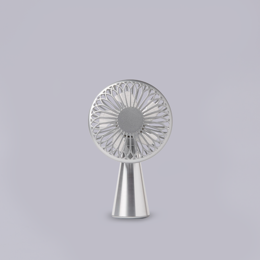 Lexon | Wino Hand-Held Fan | Polished Aluminium
