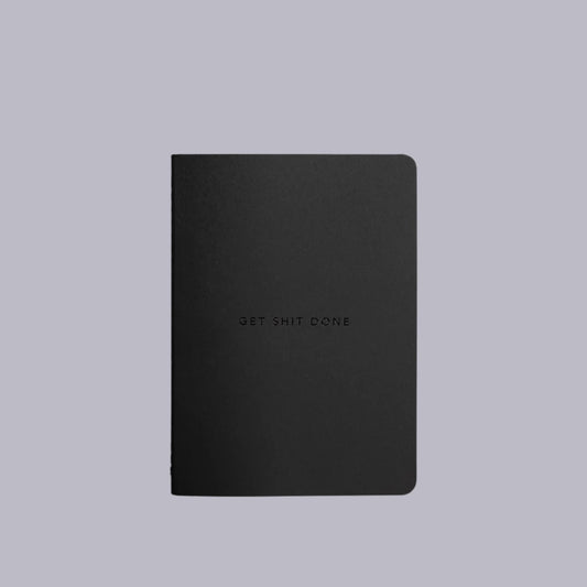 MiGoals | Get Shit Done | Minimal Notebook | Black | A5