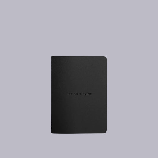 MiGoals | Get Shit Done | Minimal Notebook | Black | A6