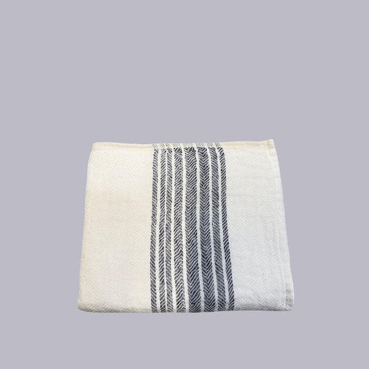 Kontex | Flaxline | Hand Towel | Navy and Ivory |