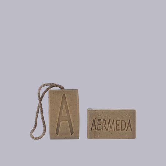 Aermeda | Soap on a Rope | Herbal Citrus, Walnut & Coffee Scrub | 155g