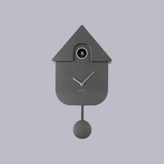 Karlsson | Modern Cuckoo Clock | Metallic Dark Grey