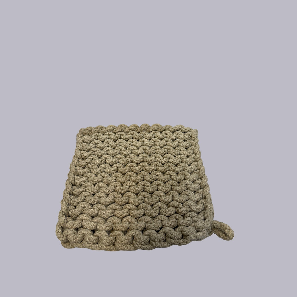 Knitted Pot Holder | Olive