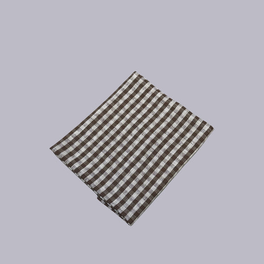 Ottoman | Linen Tea Towel | Gingham Chocolate