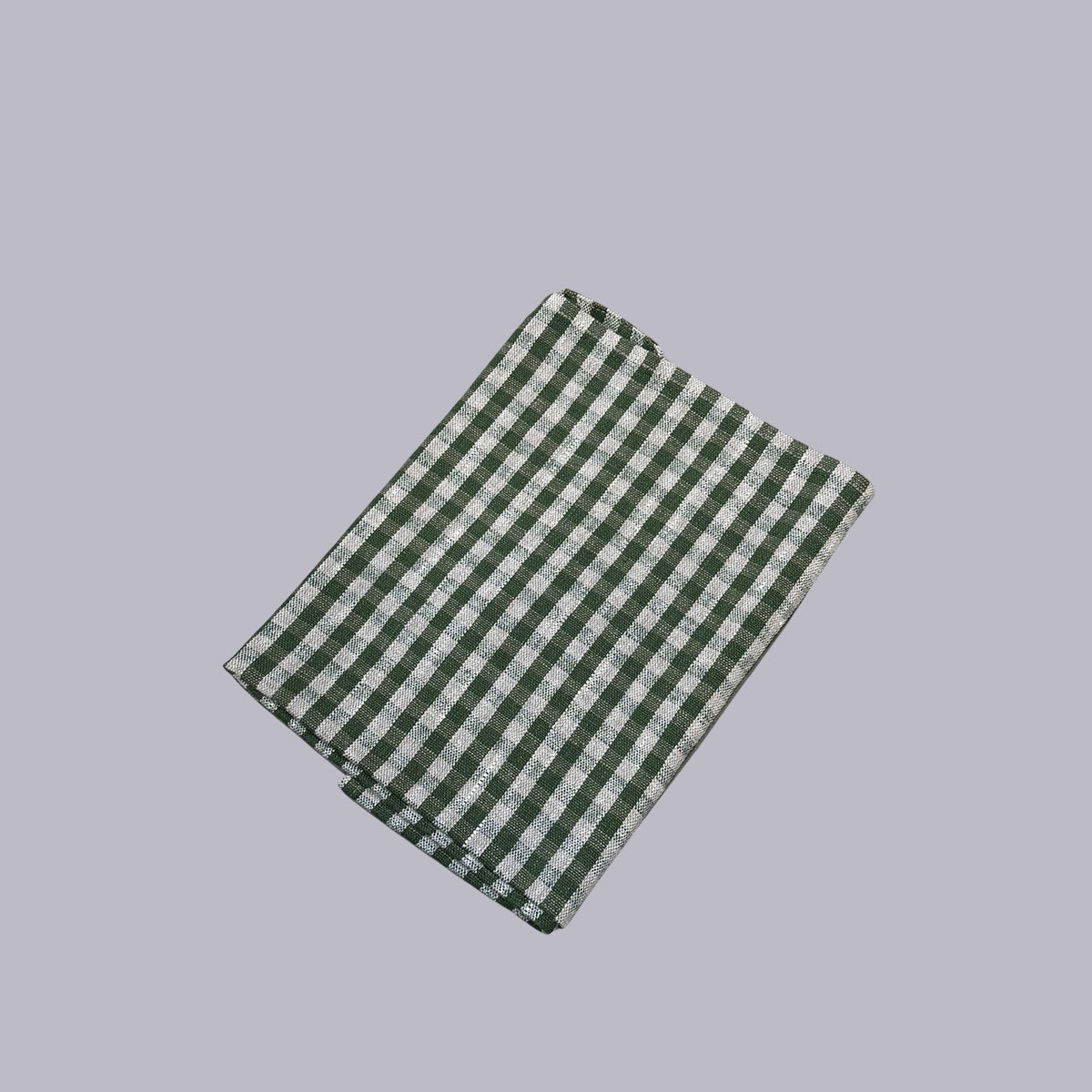Ottoman |  Linen Tea Towel | Gingham Green
