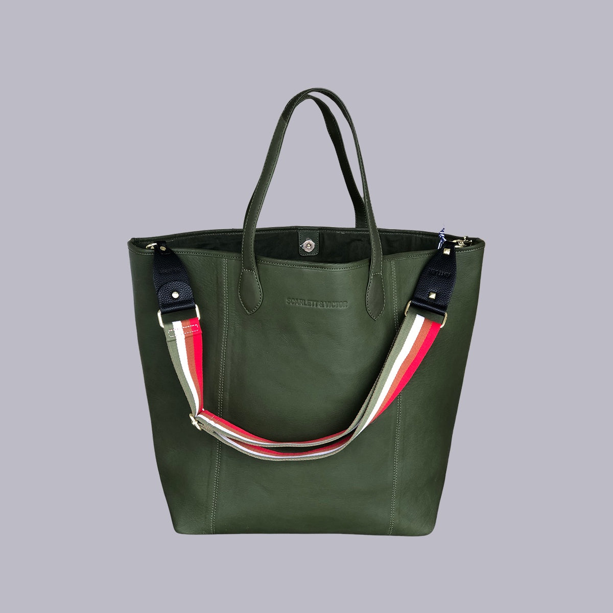 Scarlett & Victor | The Posh Tote | Leather | Olive