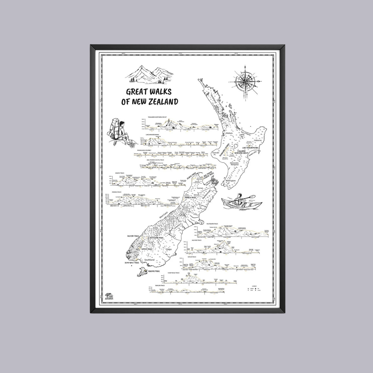 Hike Aotearoa | Poster | Great Walks of New Zealand