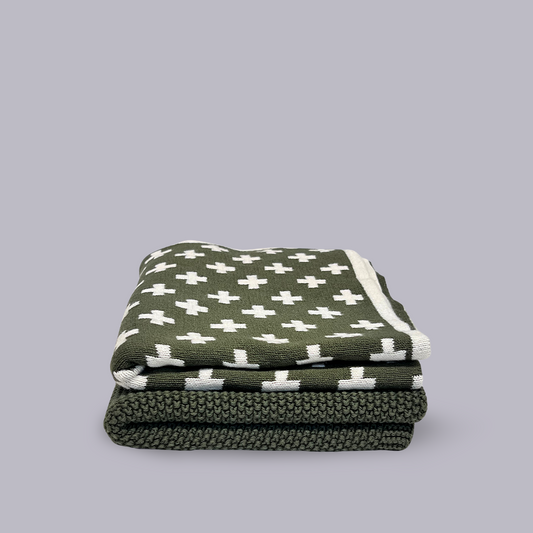 Ecovask | 2 Towel Combo | Winter Moss & Olive