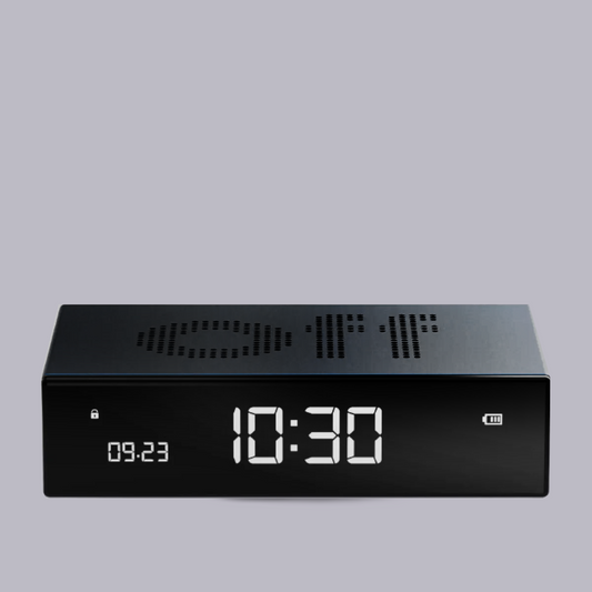 Lexon | Flip Premium | Reversible LCD Alarm Clock | Black