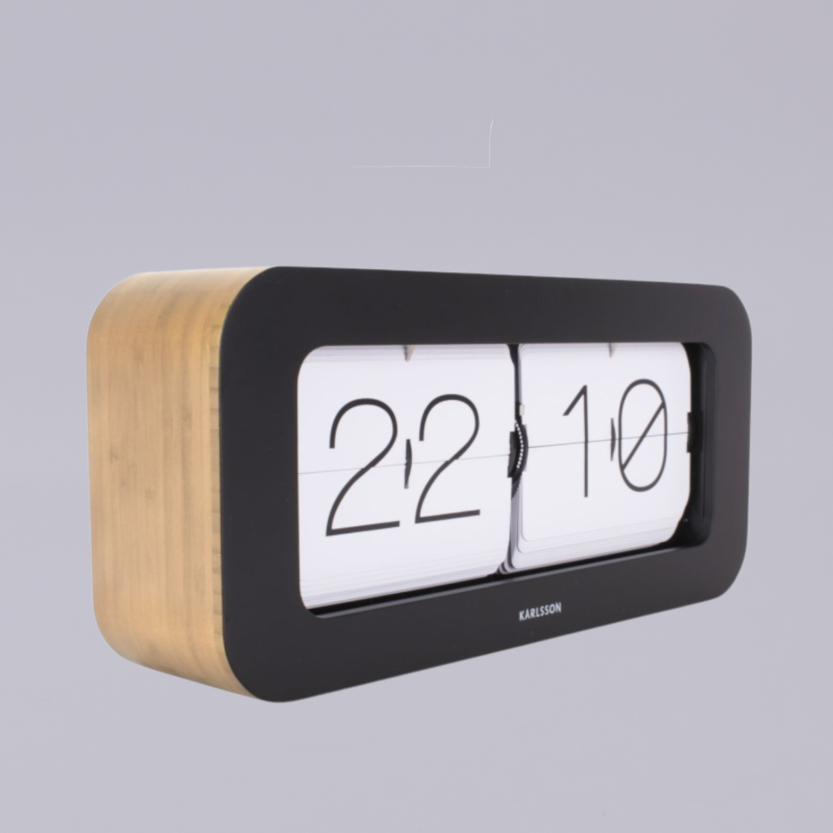 Karlsson | Flip Clock | Boxed | Matiz | Bamboo with Black Frame