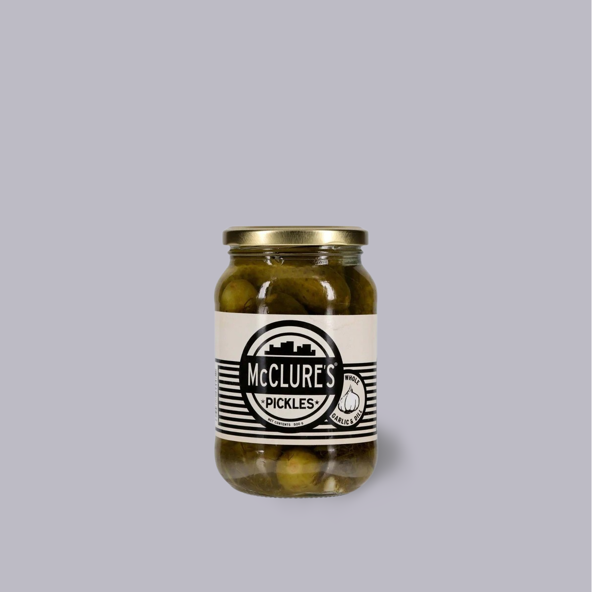 McClure's Pickles | Small Whole Garlic & Dill Gherkins | 500g