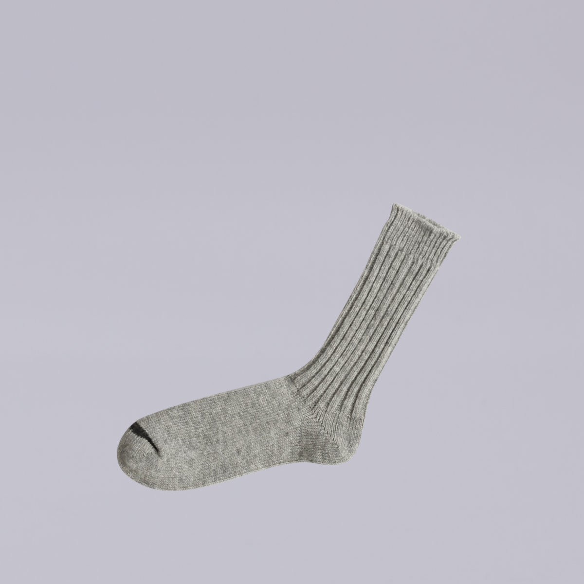 Japanese Socks | Praha Wool Ribbed | Light Grey