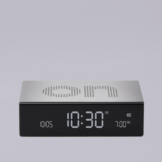 Lexon | Flip Premium | Reversible LCD Alarm Clock | Aluminium