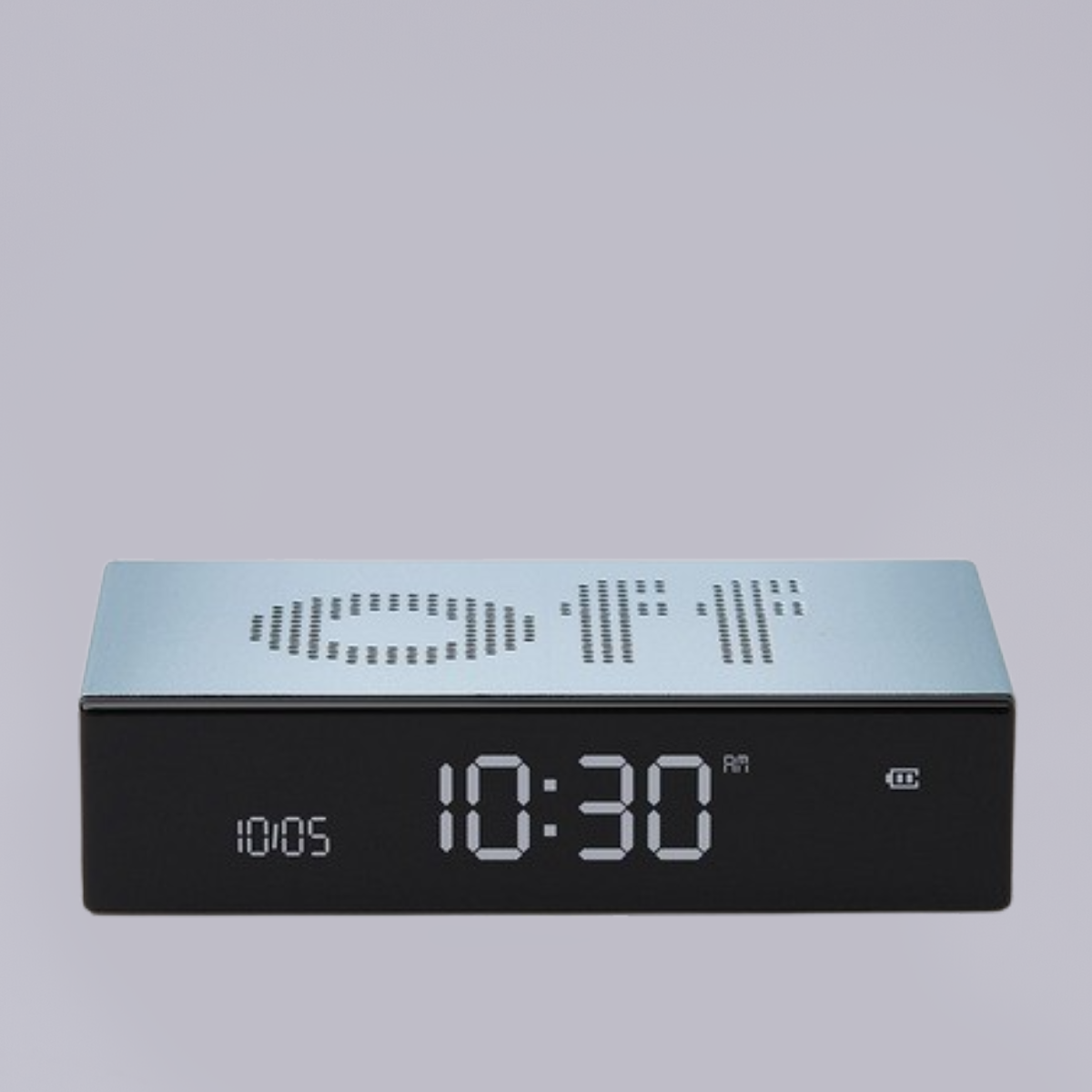Lexon | Flip Premium | Reversible LCD Alarm Clock | Light Blue