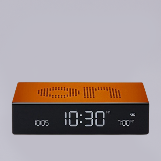 Lexon | Flip Premium | Reversible LCD Alarm Clock | Orange